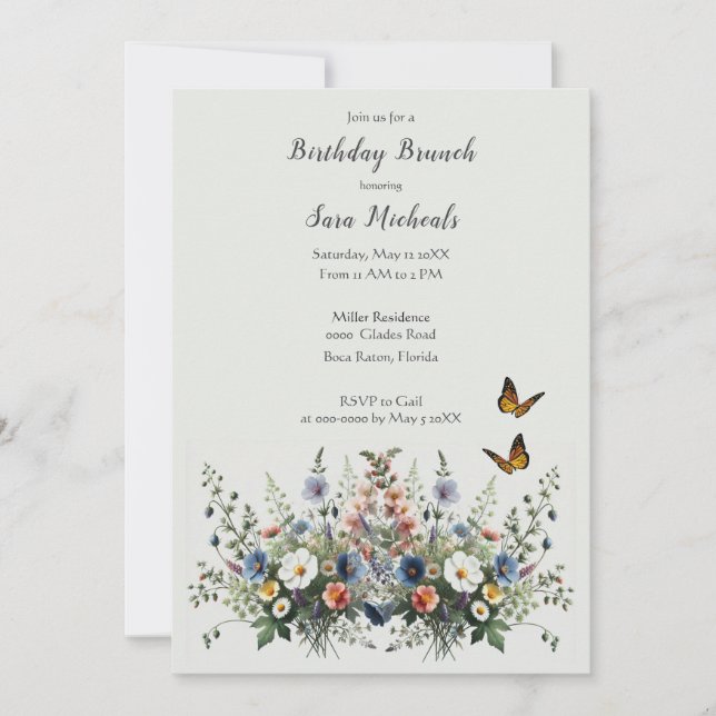 Invitation pour un brunch d'anniversaire à l'aquar (Devant)