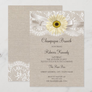 Invitation pour un brunch de baby shower rustique