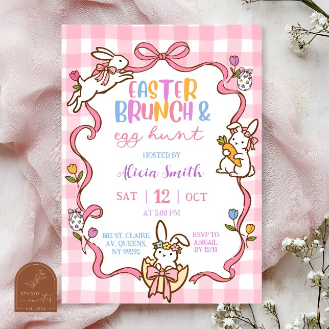 Invitation pour un brunch de Pâques et chasse aux  (Créateur téléchargé)