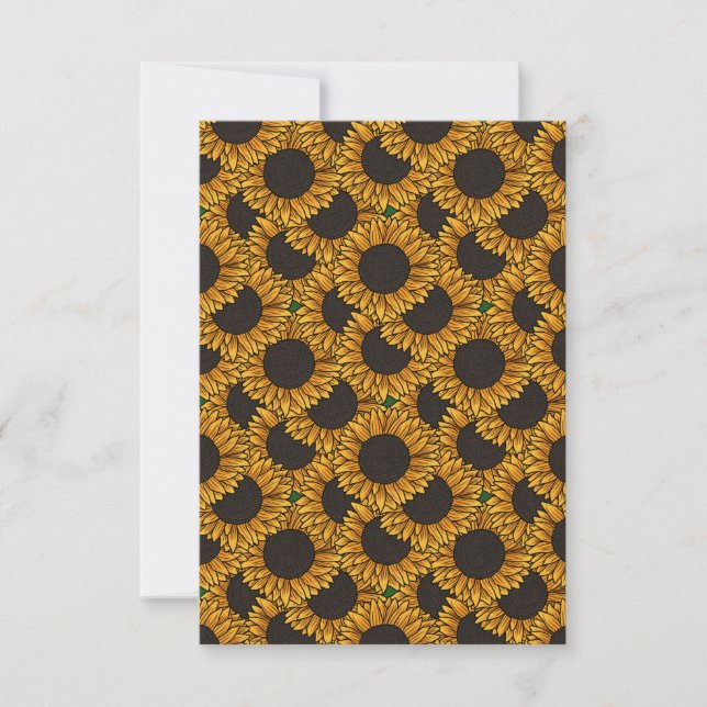Invitation pour un champ de tournesols réversible (Devant)