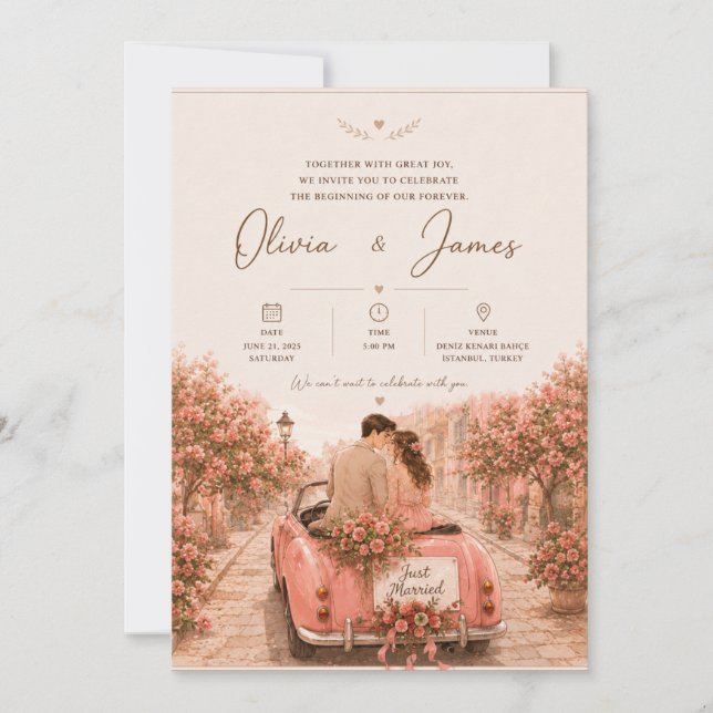 Invitation pour un Couple d'Art en Ligne Moderne (Devant)