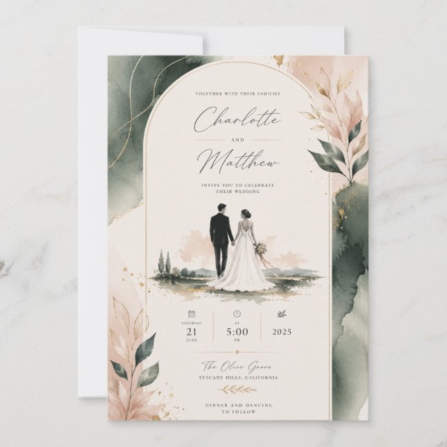 Invitation pour un couple en ligne moderne (Devant)
