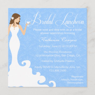 Invitation pour un déjeuner de mariée Chic Blue Wi