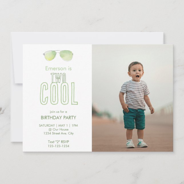 Invitation pour un deuxième anniversaire Two Cool (Devant)