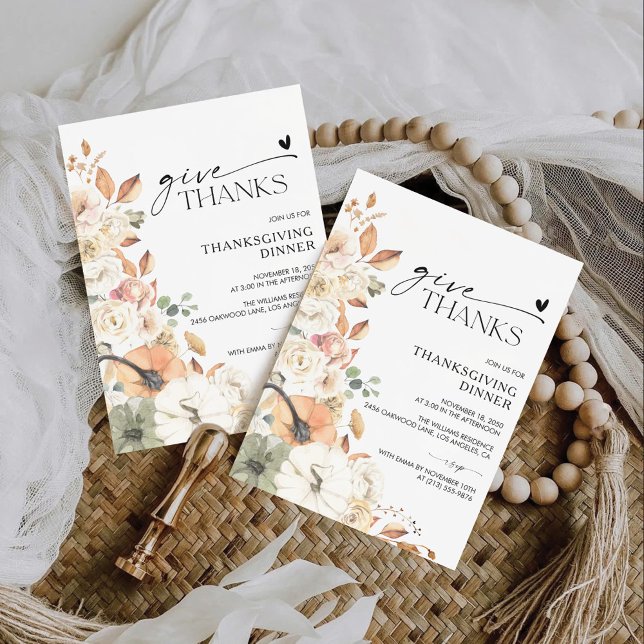 Invitation pour un dîner de Thanksgiving à la citr (Créateur téléchargé)