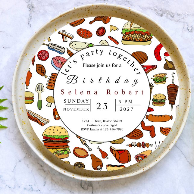 invitation pour un enregistrement de BBQ ensemble (Créateur téléchargé)