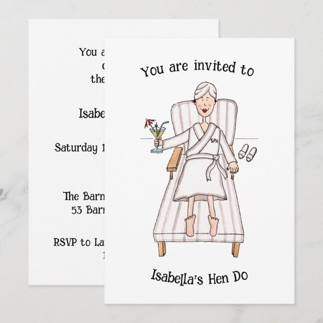 Invitation pour un enterrement de vie de jeune fil (Devant / Derrière)