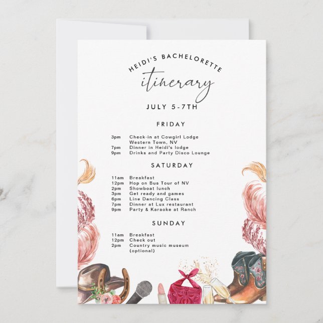 Invitation pour un enterrement de vie de jeune fil (Devant)
