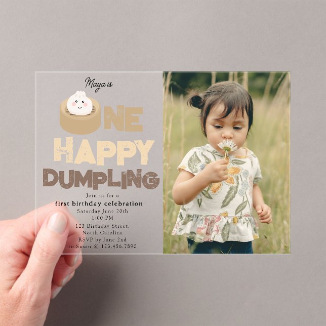 Invitation pour un joyeux anniversaire de dumpling (In situ (ordinateur de poche))