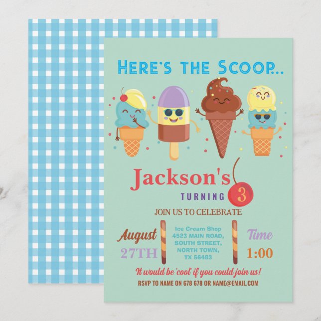 Invitation pour un magasin de cuillères de glace C (Devant / Derrière)