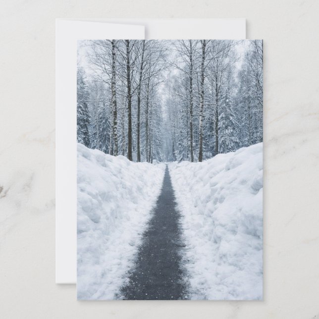 Invitation pour un paysage forestier hivernal brum (Devant)