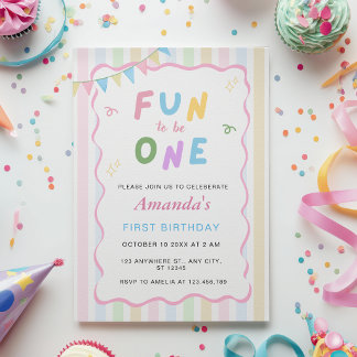 Invitation pour un premier anniversaire : Amusant
