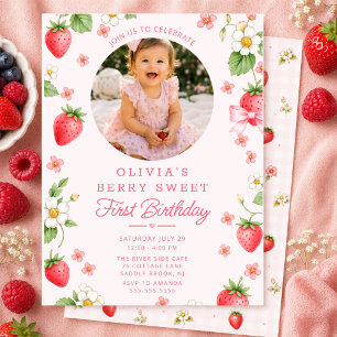 Invitation pour un premier anniversaire Berry Swee