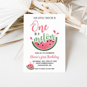 Invitation pour un premier anniversaire de pastèqu