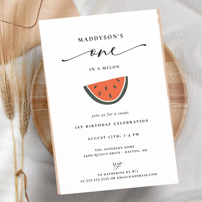 Invitation pour un premier anniversaire One In A M (Créateur téléchargé)