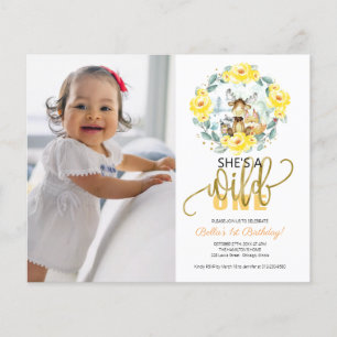 Invitation pour un premier anniversaire photo "Ell