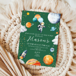 Invitation pour un premier anniversaire spatial ho