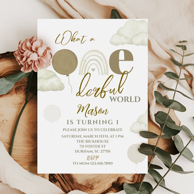 Invitation pour un premier anniversaire sur le thè (Créateur téléchargé)
