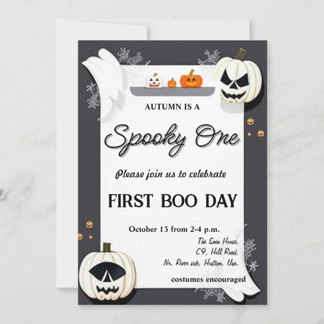 Invitation pour un premier anniversaire thème Hall (Devant)
