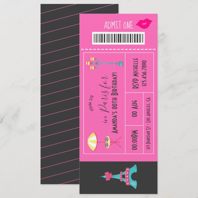 Invitation pour un spectacle d'anniversaire sur le (Devant / Derrière)