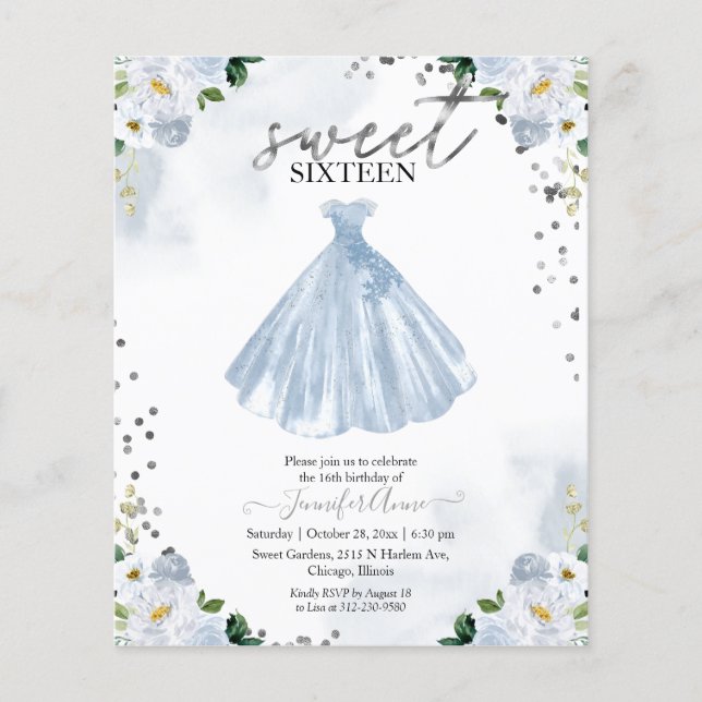 Invitation pour un Sweet 16 à petit budget Robe fl (Devant)