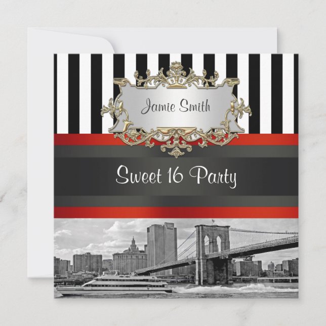 Invitation pour un Sweet 16 avec vue sur les gratt (Devant)