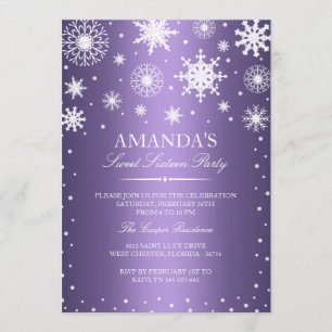 Invitation pour un Sweet 16 dans un monde hivernal