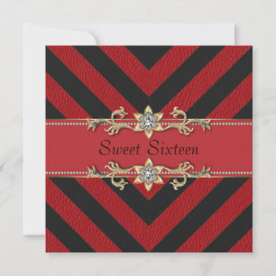 Invitation pour un Sweet Sixteen avec rayures Sass