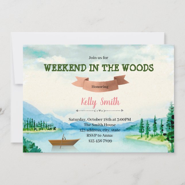 Invitation pour un week-end au bord du lac dans le (Devant)