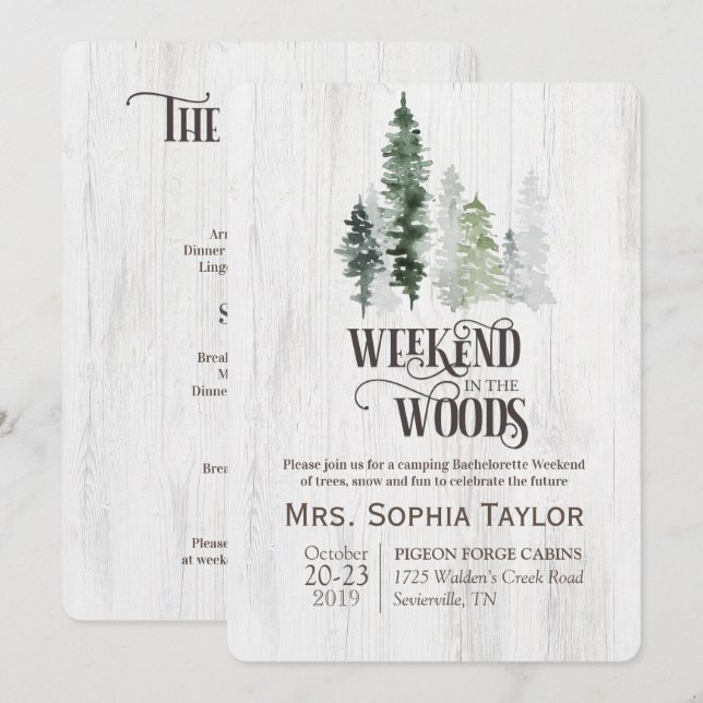 Invitation pour un week-end dans les bois (Devant / Derrière)