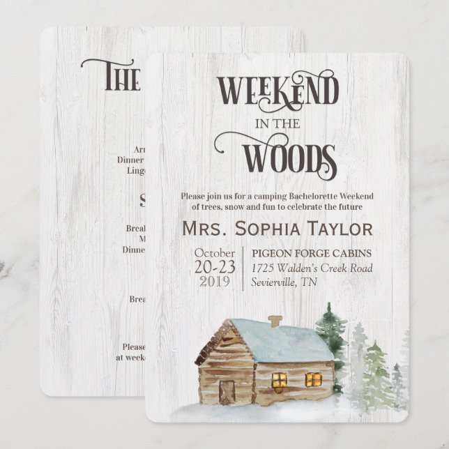 Invitation pour un week-end dans les bois (Devant / Derrière)