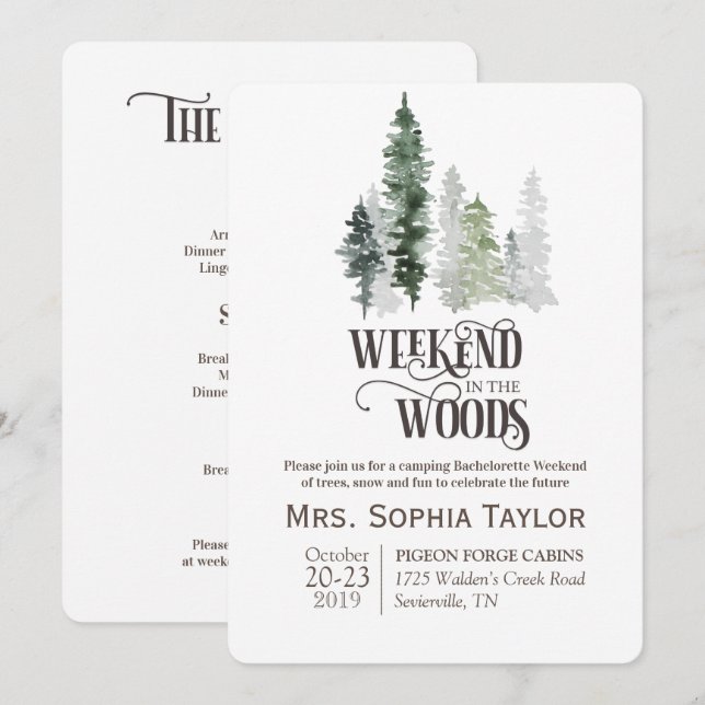 Invitation pour un week-end dans les bois (Devant / Derrière)