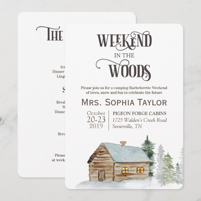 Invitation pour un week-end dans les bois (Devant / Derrière)