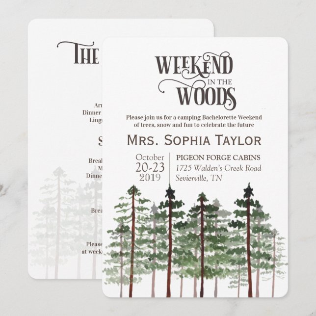 Invitation pour un week-end dans les bois (Devant / Derrière)