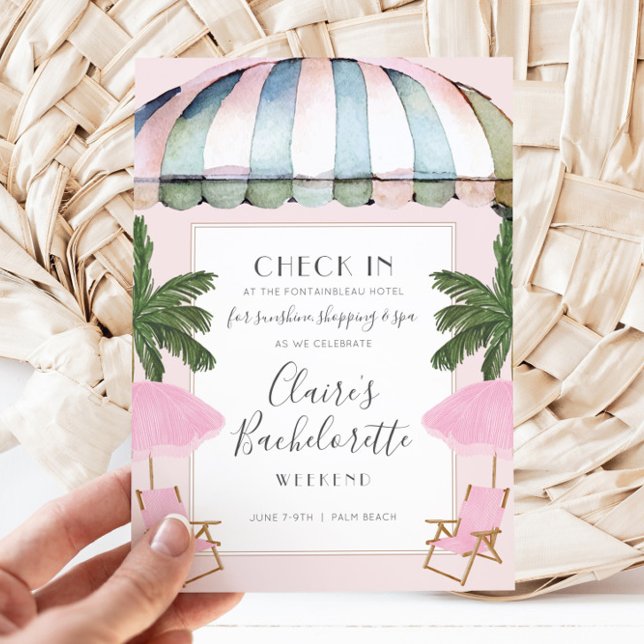 Invitation pour un week-end d'enterrement de vie d (Hotel Bachelorette Weekend Invitation)