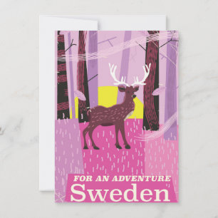Invitation Pour une aventure affiche rétro de voyage en Suède