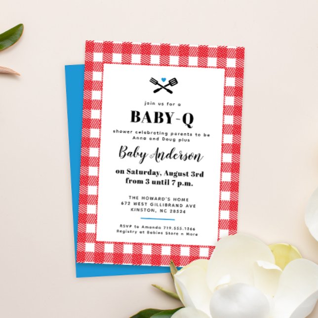 Invitation pour une Baby-Q sous la douche à carrea (Créateur téléchargé)
