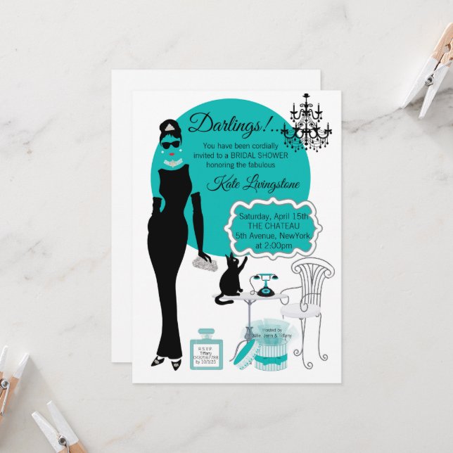 Invitation pour une Baby Shower (Devant/Arrière en situation)