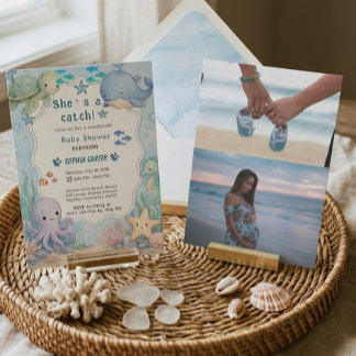 Invitation pour une Baby Shower au Thème Sous l'Oc