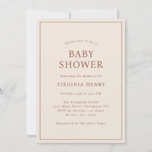 Invitation pour une baby shower aux tons terreux