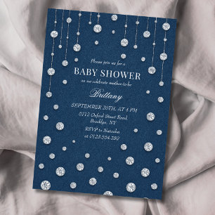Invitation pour une Baby Shower avec des Diamants 