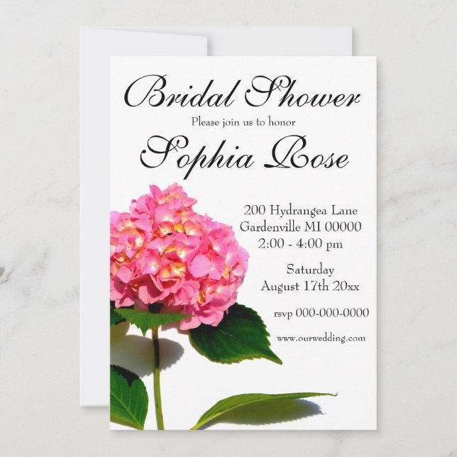 Invitation pour une baby shower avec des fleurs ro (Devant)