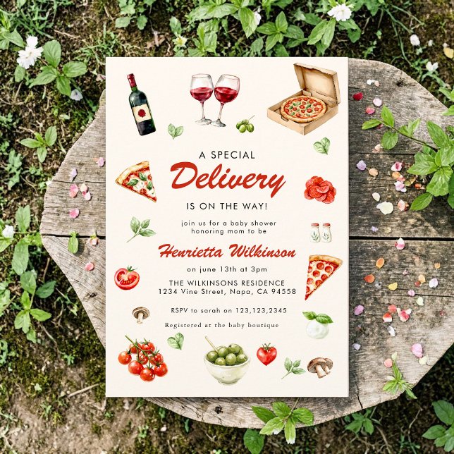 Invitation pour une Baby Shower avec livraison spé (Créateur téléchargé)
