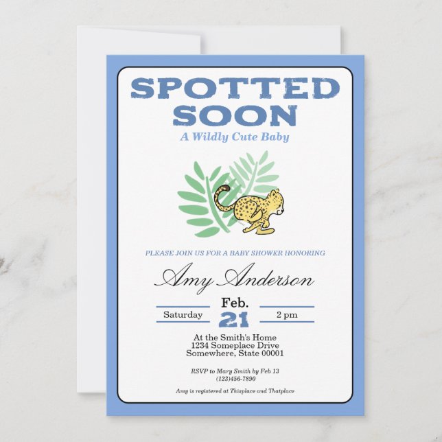 Invitation pour une Baby Shower avec un Bébé Guépa (Devant)