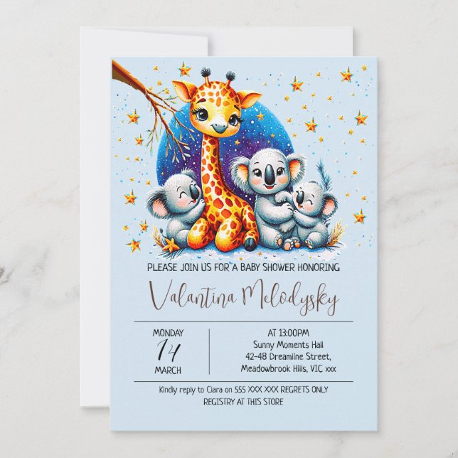 Invitation pour une baby shower avec un garçon mig (Devant)