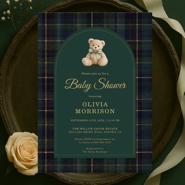 Invitation pour une Baby Shower avec un Ours en Pe (Créateur téléchargé)