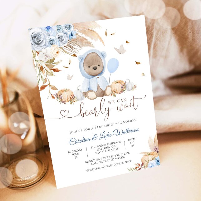 Invitation pour une Baby Shower avec un Ours en Pe (Créateur téléchargé)