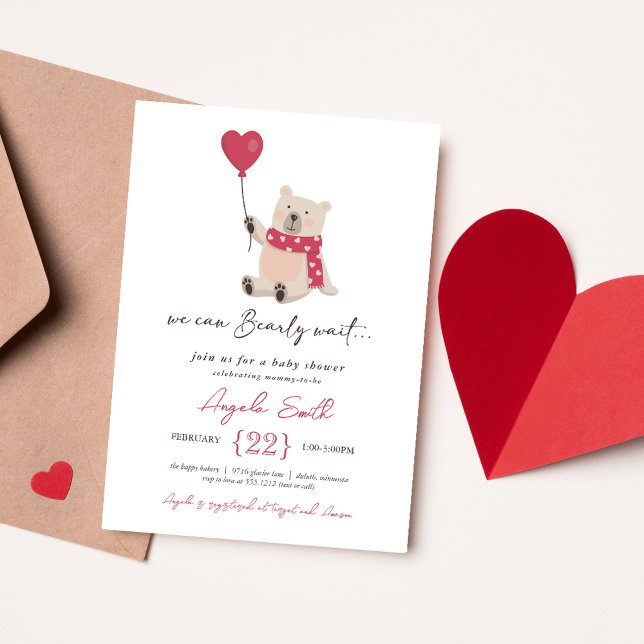 Invitation pour une Baby Shower avec un Ourson Mig (Créateur téléchargé)