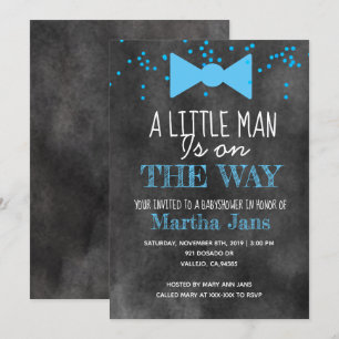 Invitation pour une baby shower avec un petit homm