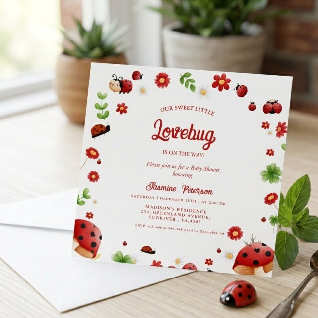 Invitation pour une baby shower avec un thème de p (Créateur téléchargé)